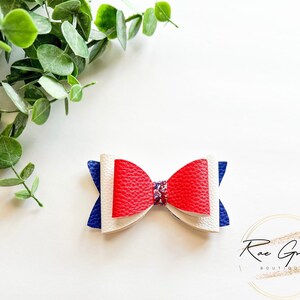 Red, White & Blue Hair Bow / 4th of July Hair Bow