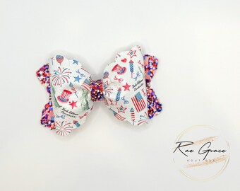 Fourth of July Hair Bow / Patriotic Hair Bow