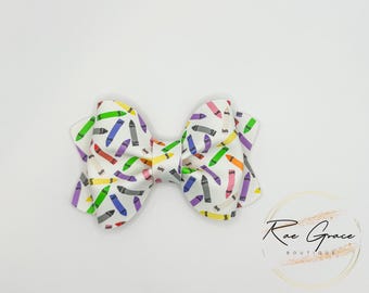 Crayon Hair Bow / Back to School Hair Bow
