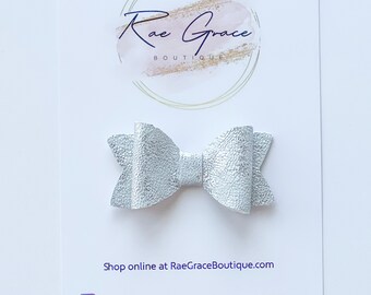Silver Metallic Hair Bow