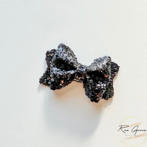 Black Glitter Hair Bow