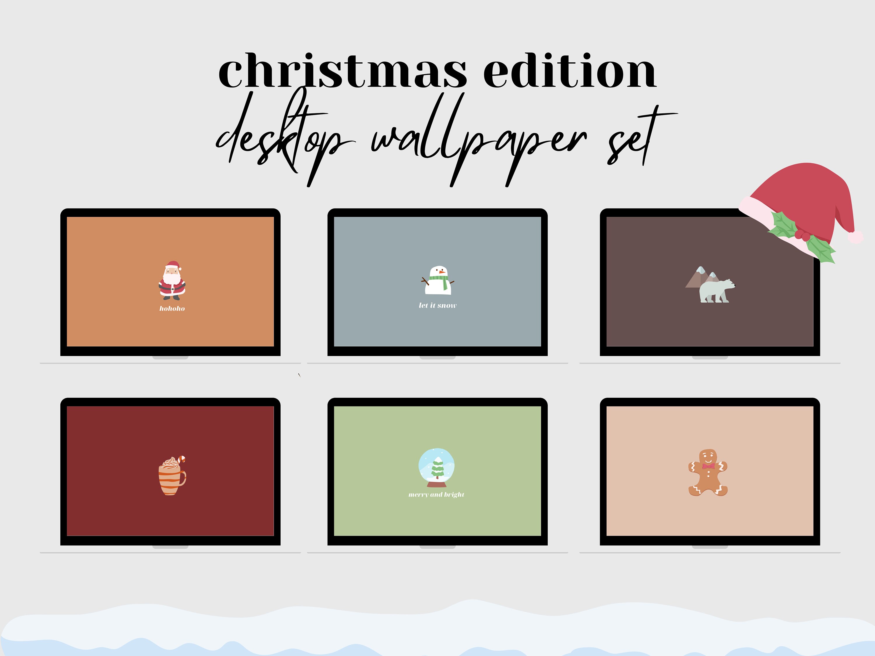 21 Aesthetic Desktop Christmas Wallpaper Neutral Pastel Etsy