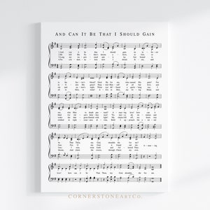 And Can It Be That I Should Gain Hymn Prints / Hymn Sheet Music / Hymn Wall Art / Hymn Poster / Christian Art / Digital Download