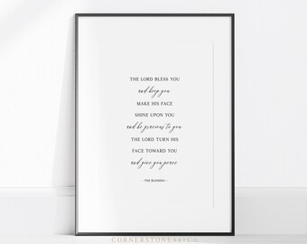 The Lord Bless You and keep You / The Blessing / Scripture Print / Bible Verse Wall Art / Christian Wall Art / Digital Download