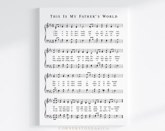 This Is My Father's World Hymn Print / Hymn Wall Art / Hymn Sheet Music / Christian Home Decor / Christian Wall Art / Christian Gift