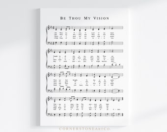 Be Thou My Vision / Hymn Wall Art / Hymn Print / Modern Hymn Art / Christian Wall Art / Hymn Sheet Music / Christian Art / Digital Download