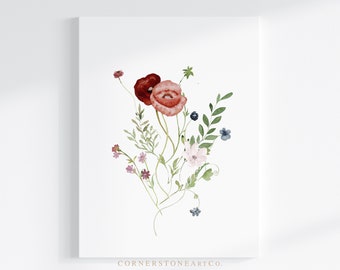 Flower Wall Art Print/ Floral Art / Wildflowers Print / Botanical Wall Art/ Plant Wall Decor / Botanical Printable / Wedding Gift