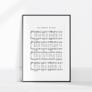 In Christ Alone / Hymn Print / Hymn Wall Art / Hymn Sheet Music / Hymn ...