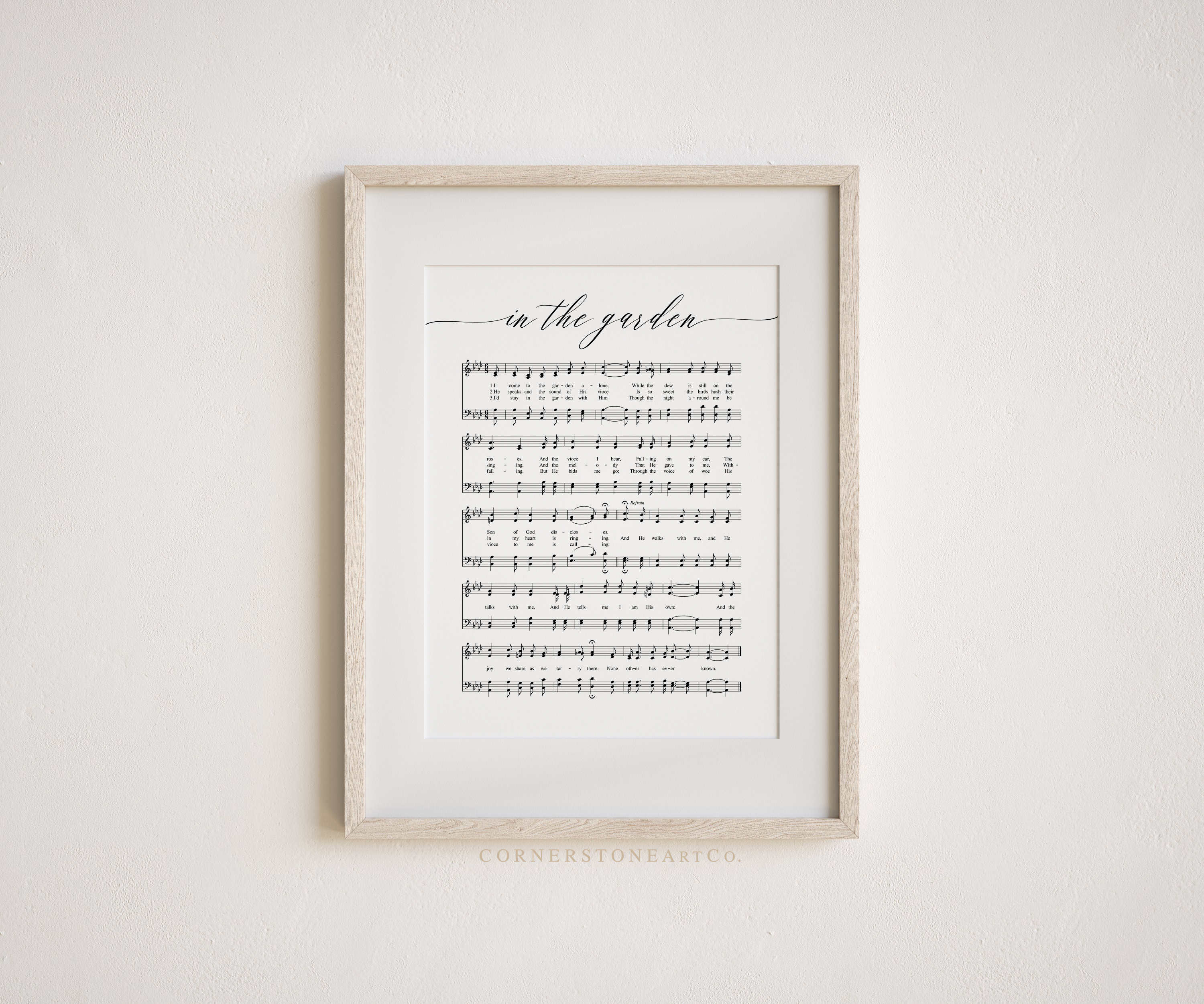 In the Garden / Hymn Wall Art / Hymn Print/ Hymn Sheet Music / | Etsy