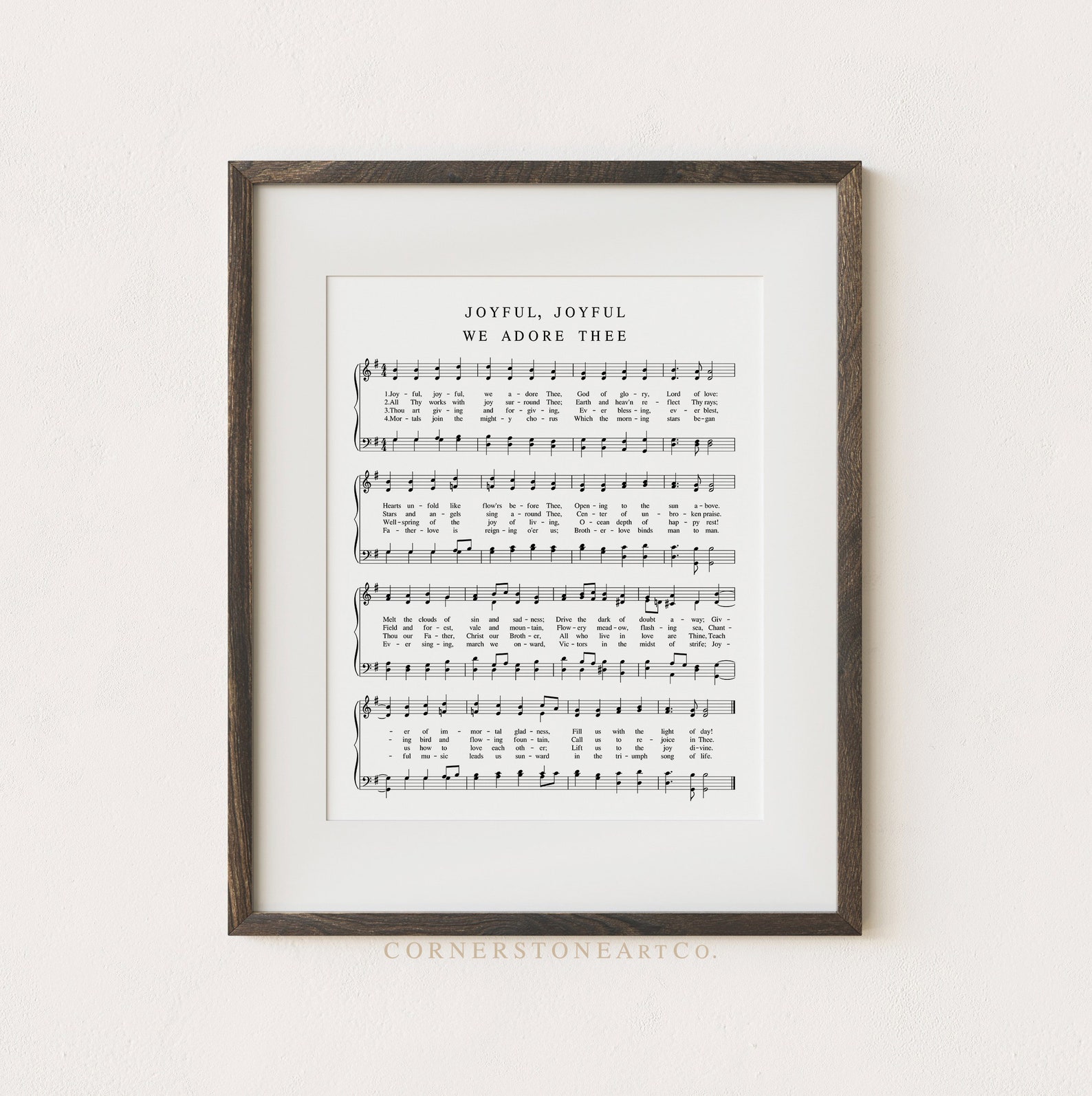 Joyful Joyful We Adore Thee / Hymn Print / Hymn Wall Art / - Etsy