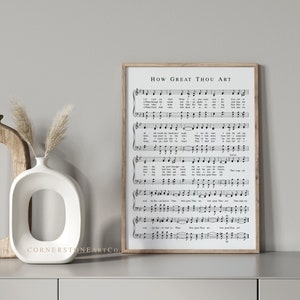How Great Thou Art Hymn Print / Hymn Sheet Music / Hymn Wall Art ...