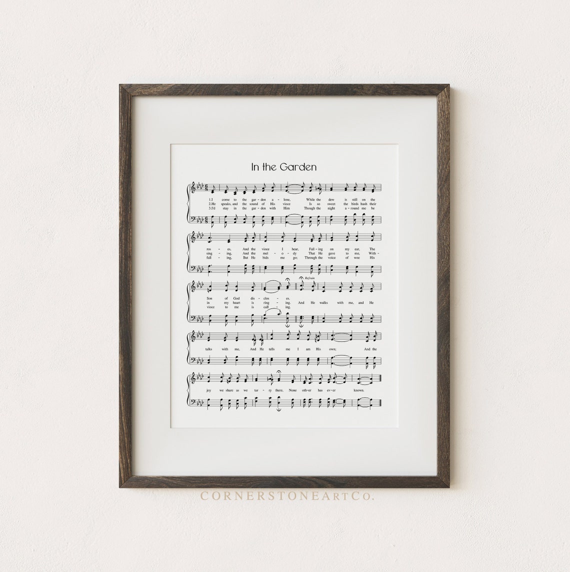 In the Garden / Hymn Print / Hymn Wall Art/ Hymn Sheet Music / | Etsy