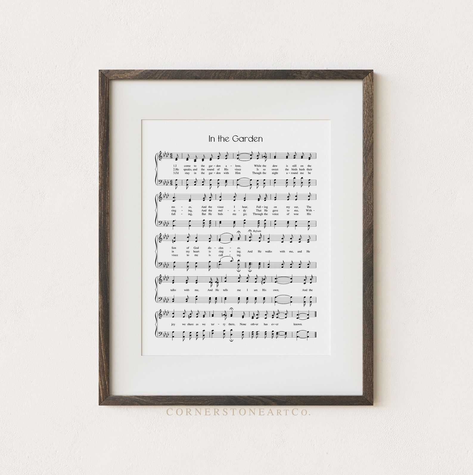 In the Garden / Hymn Print / Hymn Wall Art/ Hymn Sheet Music / | Etsy