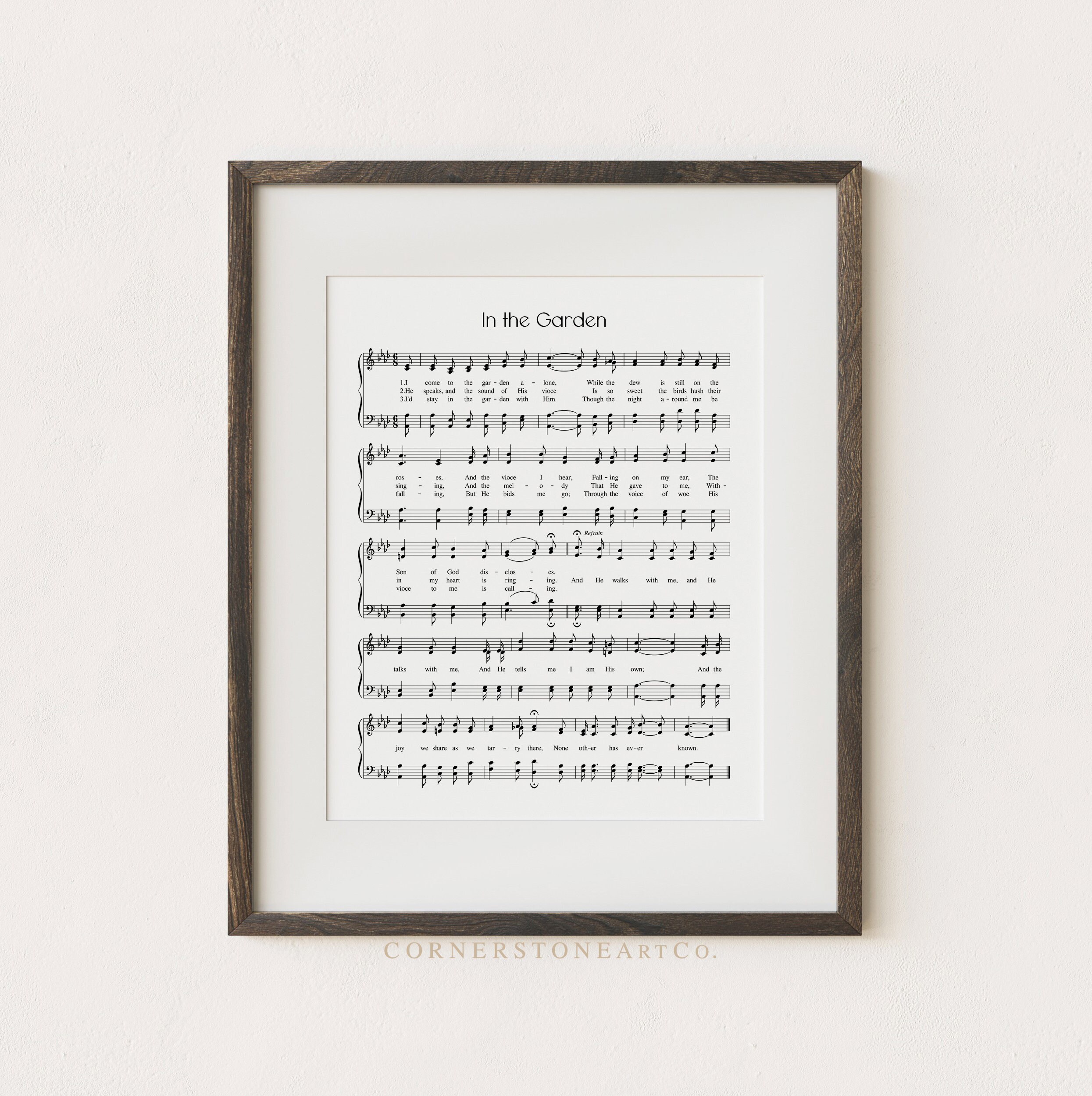 In the Garden / Hymn Print / Hymn Wall Art/ Hymn Sheet Music / | Etsy