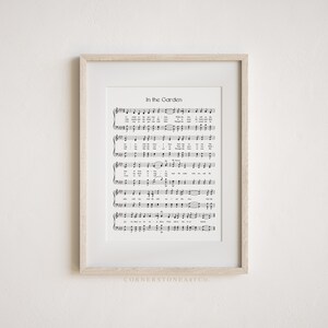 In the Garden / Hymn Print / Hymn Wall Art/ Hymn Sheet Music / | Etsy
