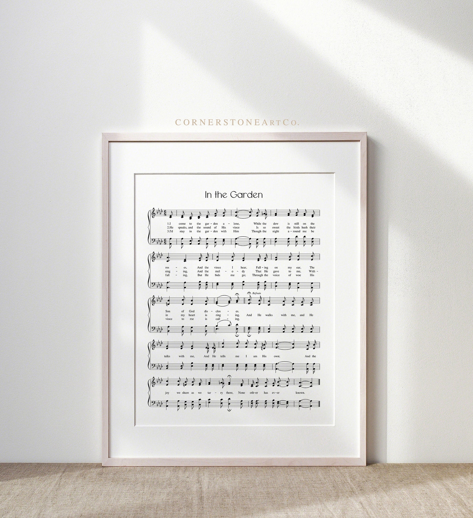 In the Garden / Hymn Print / Hymn Wall Art/ Hymn Sheet Music / | Etsy