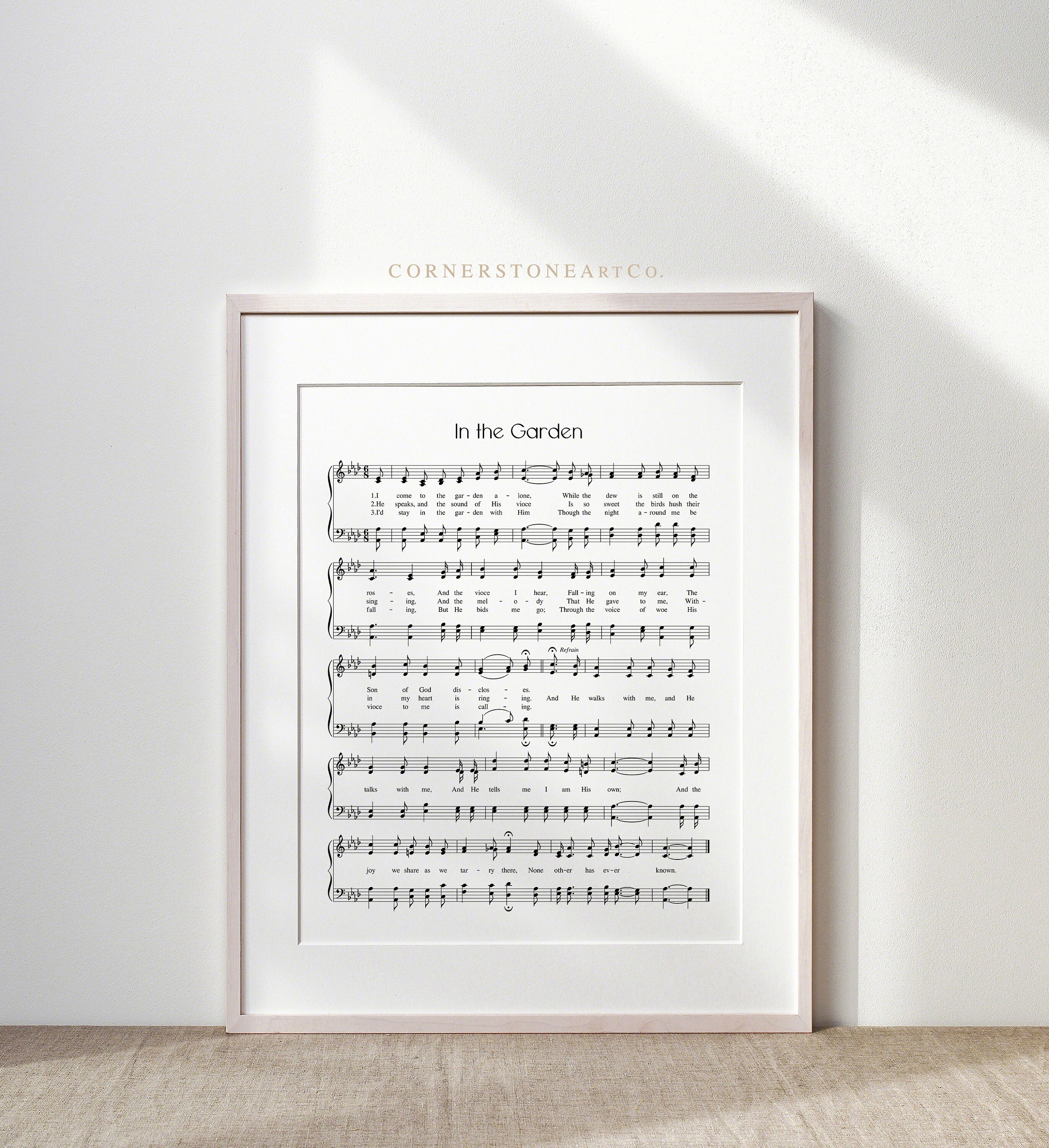 In the Garden / Hymn Print / Hymn Wall Art/ Hymn Sheet Music / | Etsy