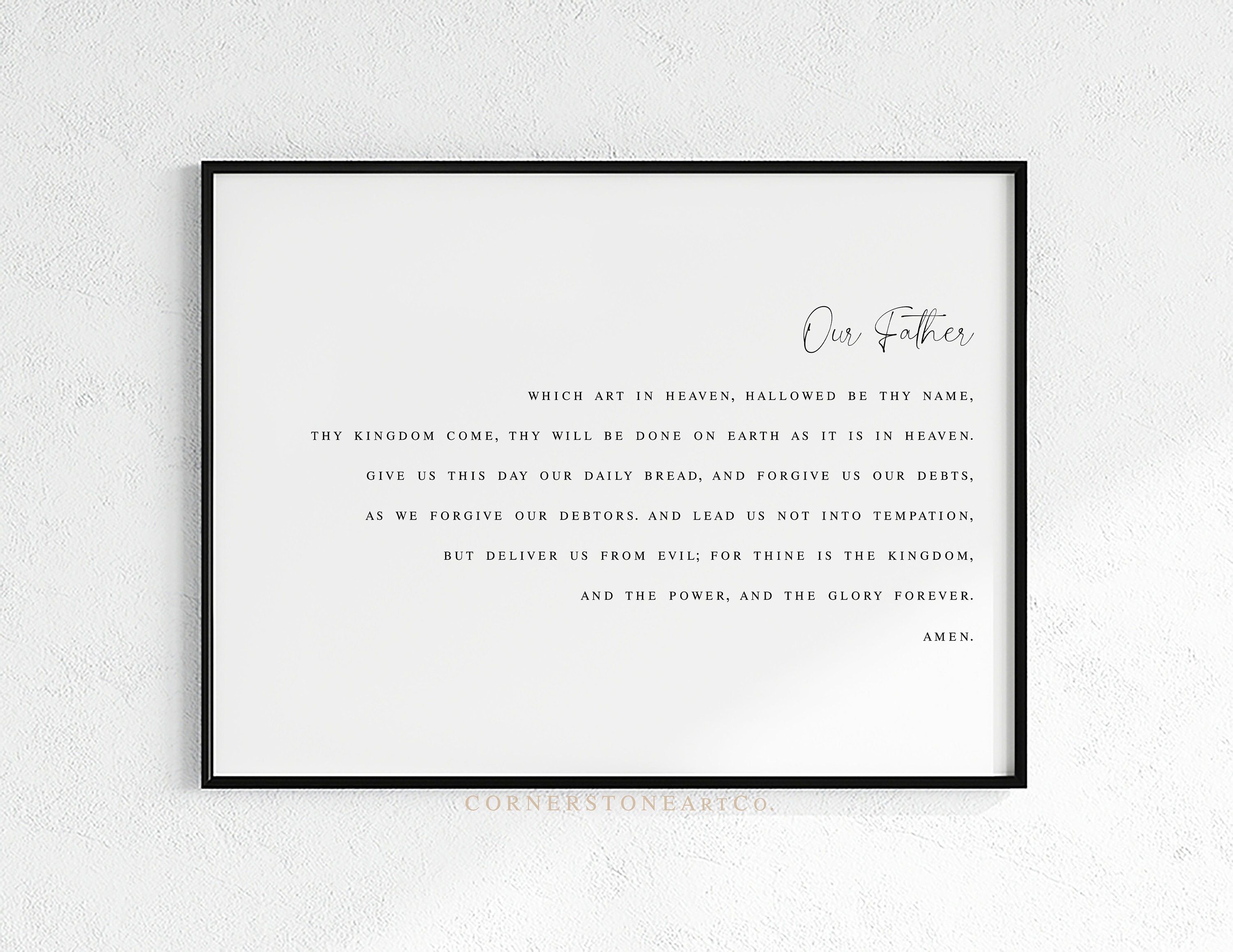 The Lord's Prayer Wall Art / Christian Art Printable / Etsy