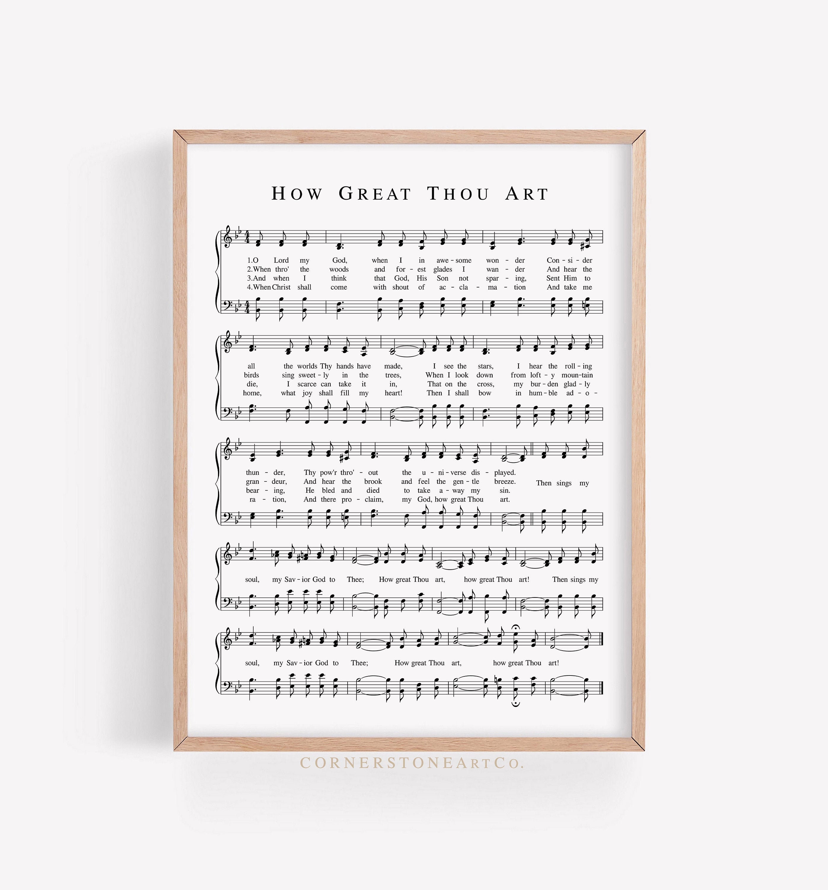 How Great Thou Art Hymn Print Hymn Sheet Music Hymn Wall Etsy