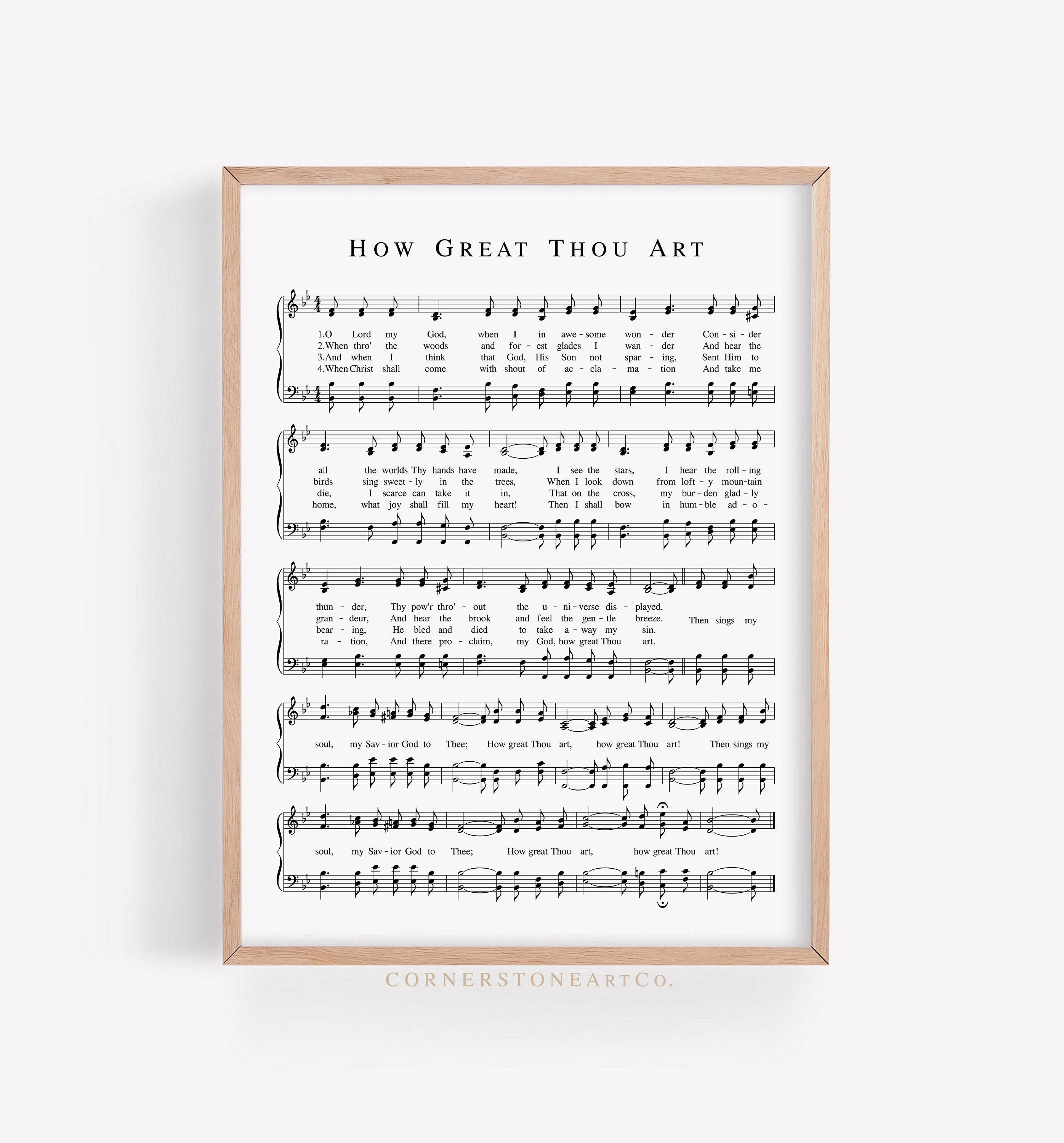 How Great Thou Art Hymn Print / Hymn Sheet Music / Hymn Wall | Etsy