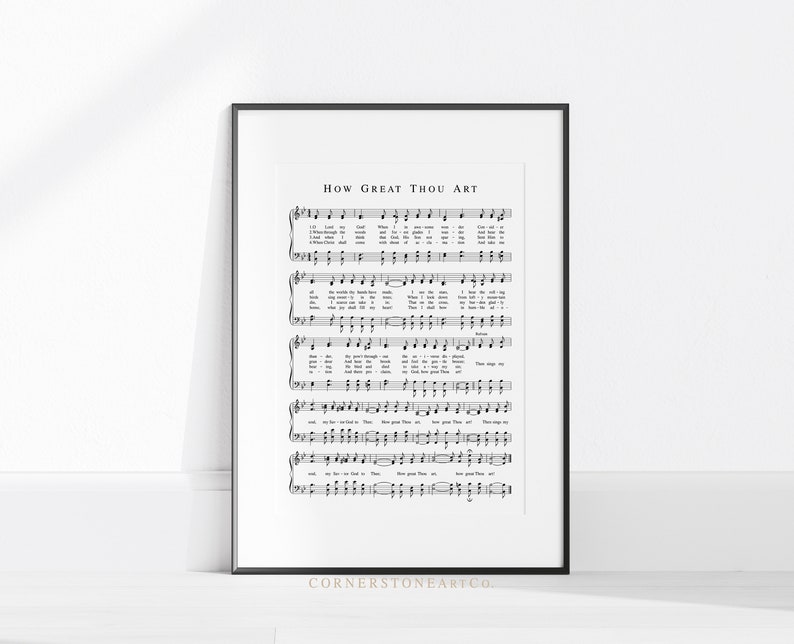How Great Thou Art Hymn Print / Hymn Sheet Music / Hymn Wall - Etsy