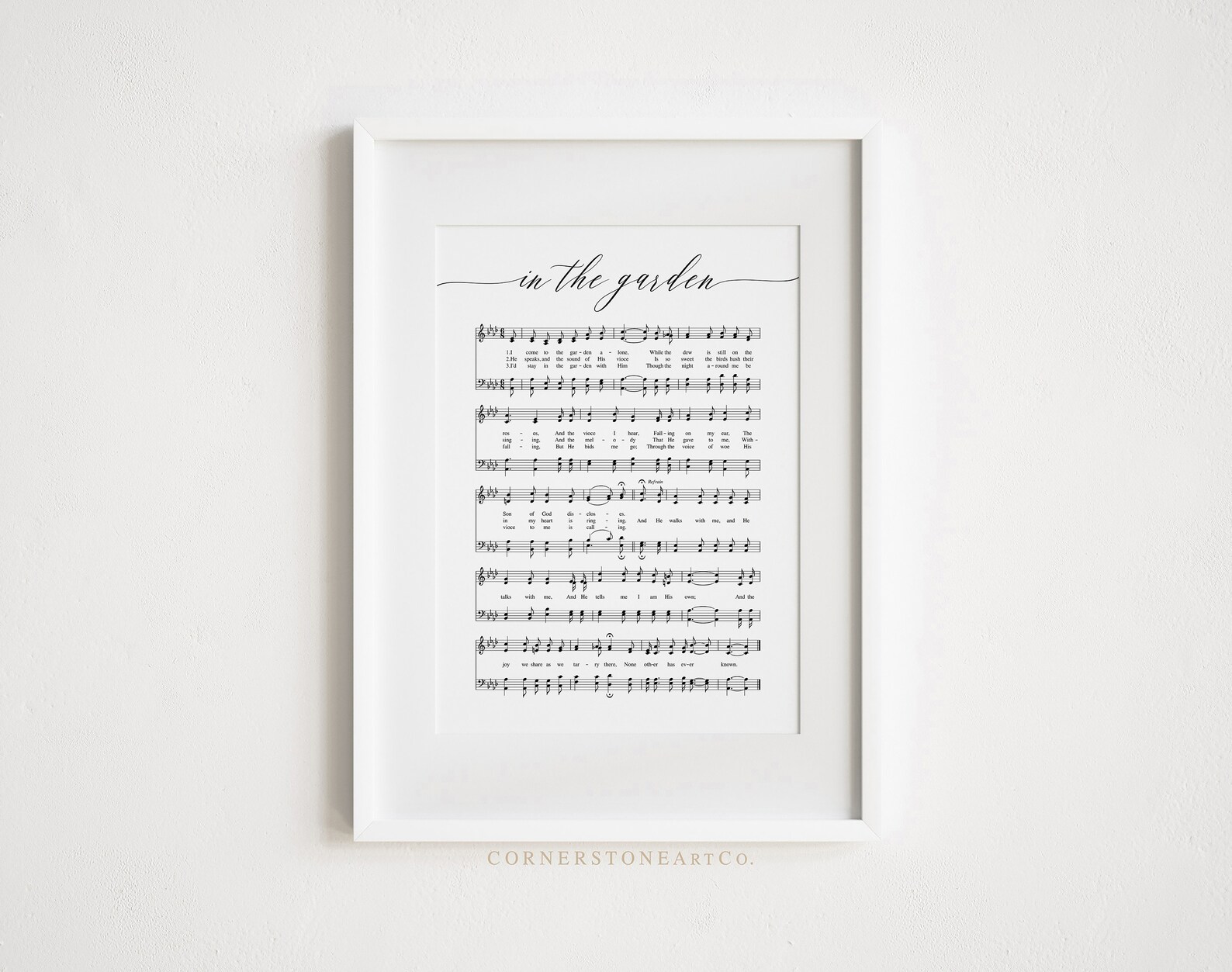 In the Garden / Hymn Wall Art / Hymn Print/ Hymn Sheet Music / | Etsy