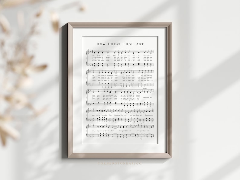 How Great Thou Art Hymn Print / Hymn Sheet Music / Hymn Wall - Etsy