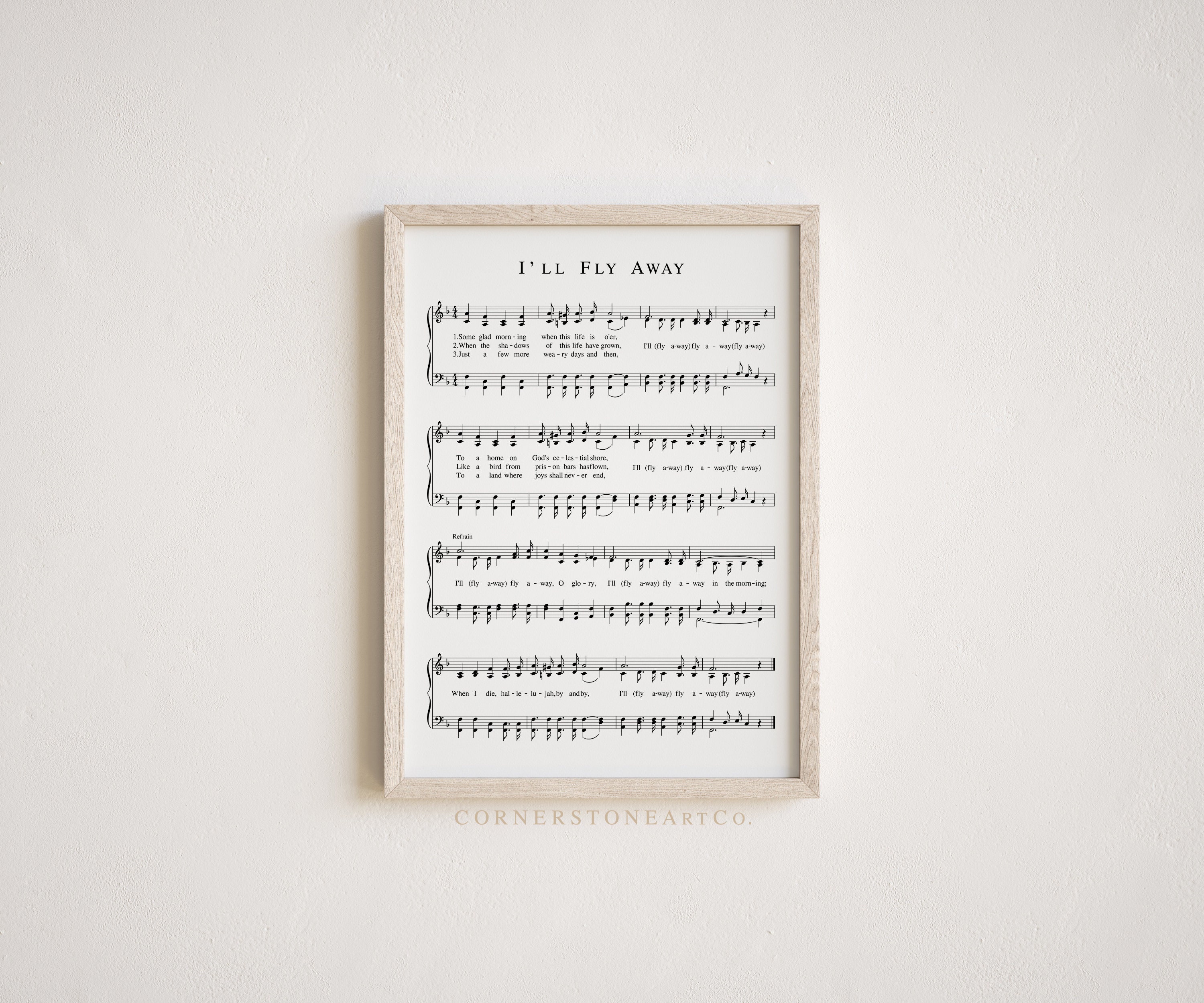 I'll Fly Away / Hymn Print / Hymn Wall Art / Hymn Sheet | Etsy