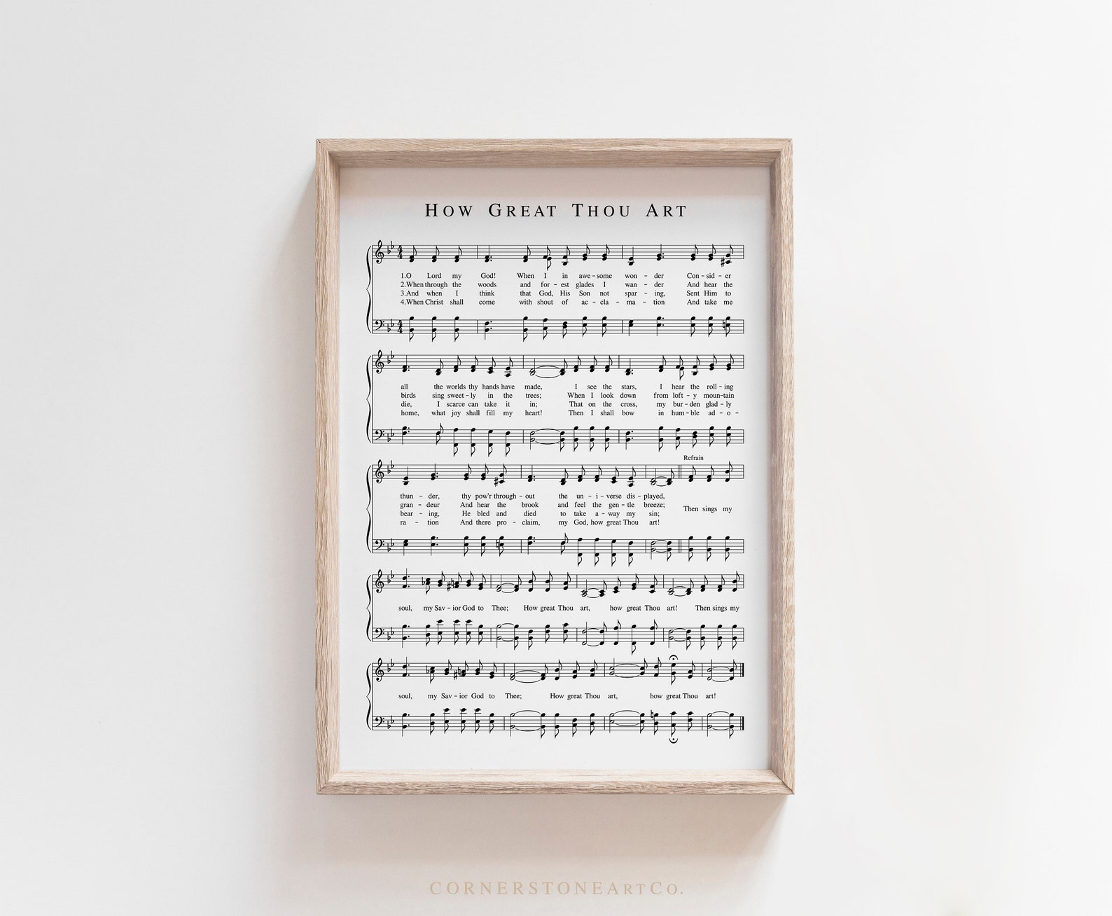 How Great Thou Art Hymn Print / Hymn Sheet Music / Hymn Wall Art ...
