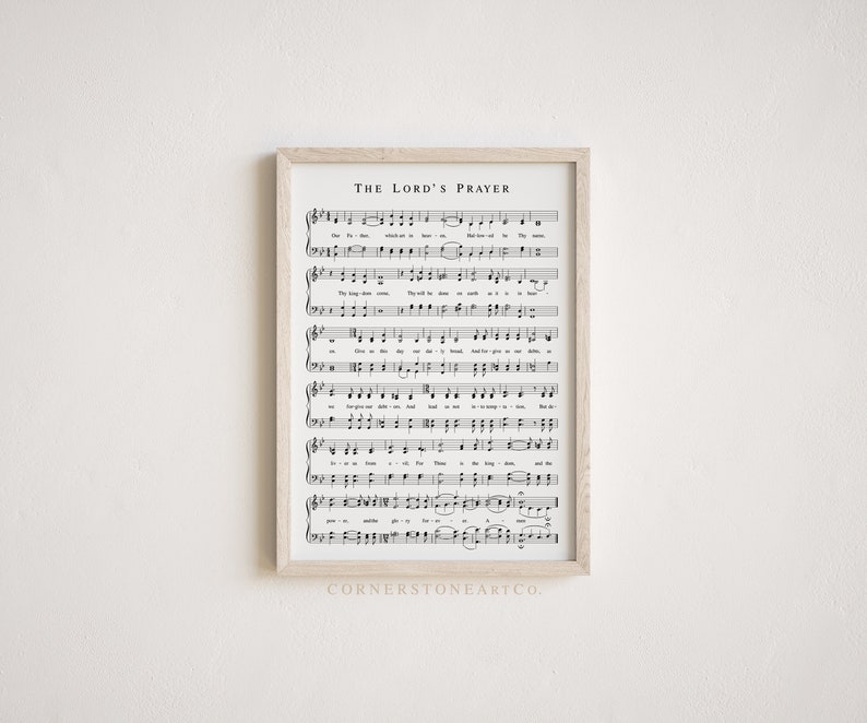 The Lord's Prayer Hymn / Hymn Print / Hymn Wall Art / Hymn Sheet Music
