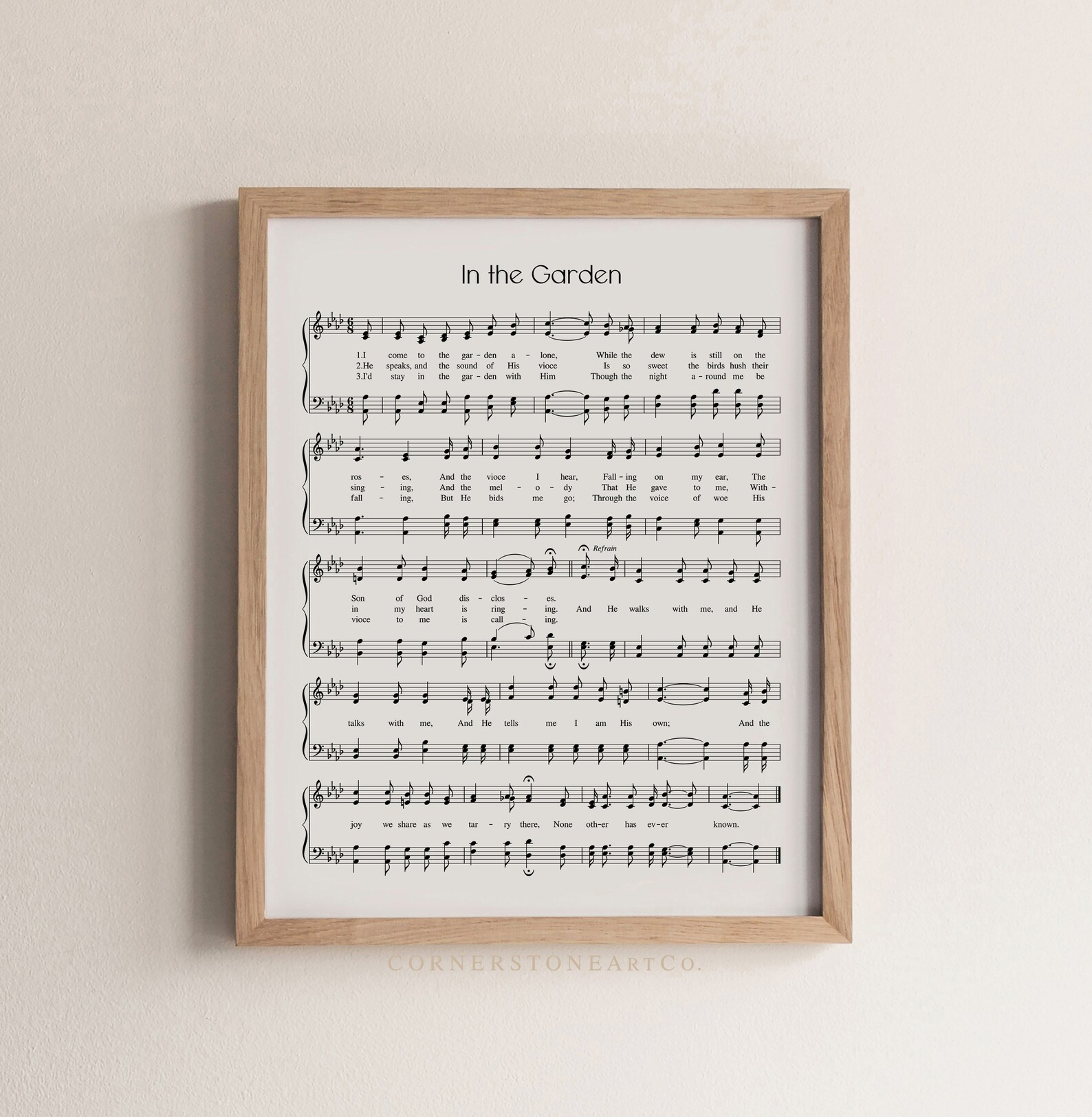 In the Garden / Hymn Print / Hymn Wall Art/ Hymn Sheet Music / | Etsy