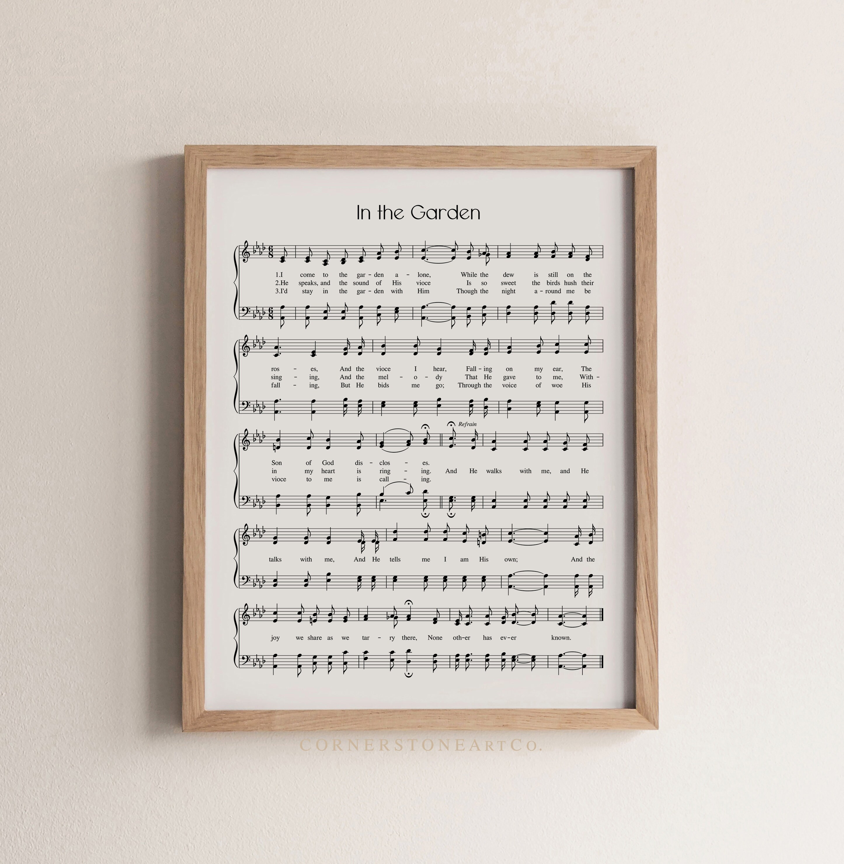 In the Garden / Hymn Print / Hymn Wall Art/ Hymn Sheet Music / | Etsy