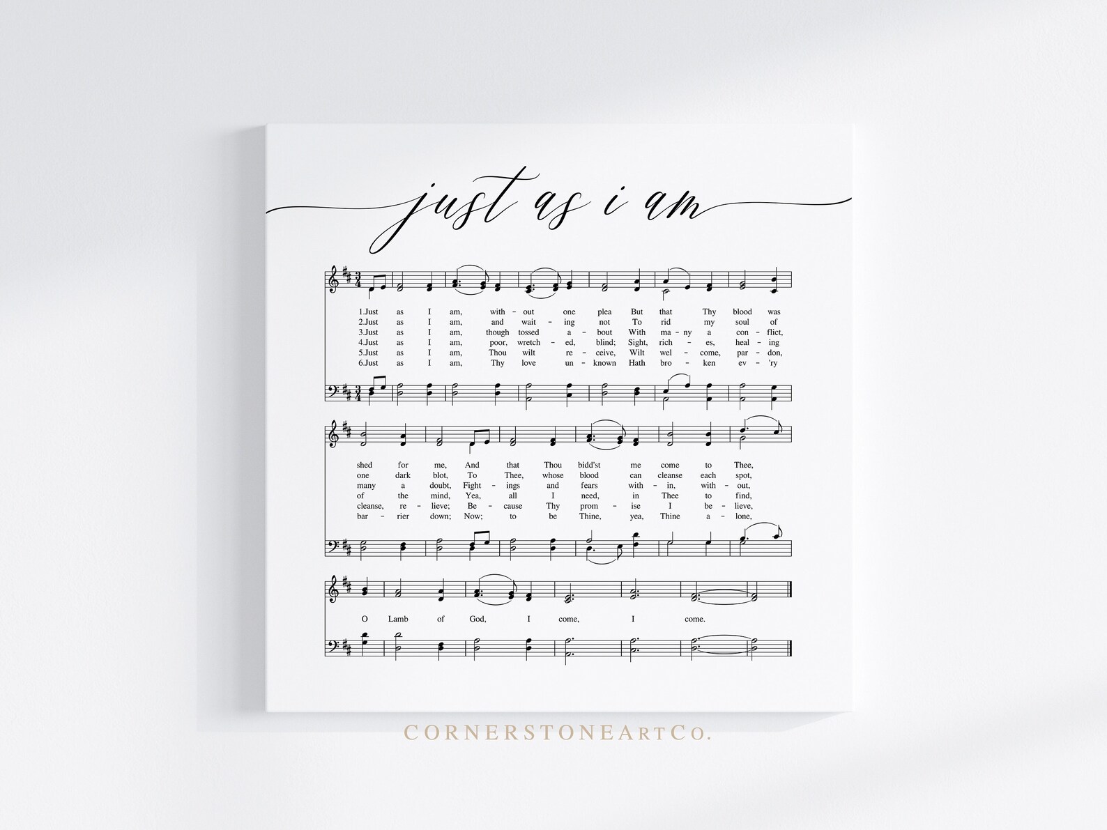 Just as I Am Hymn Print / Modern Hymn Art/ Hymn Wall Art/ Hymn Etsy