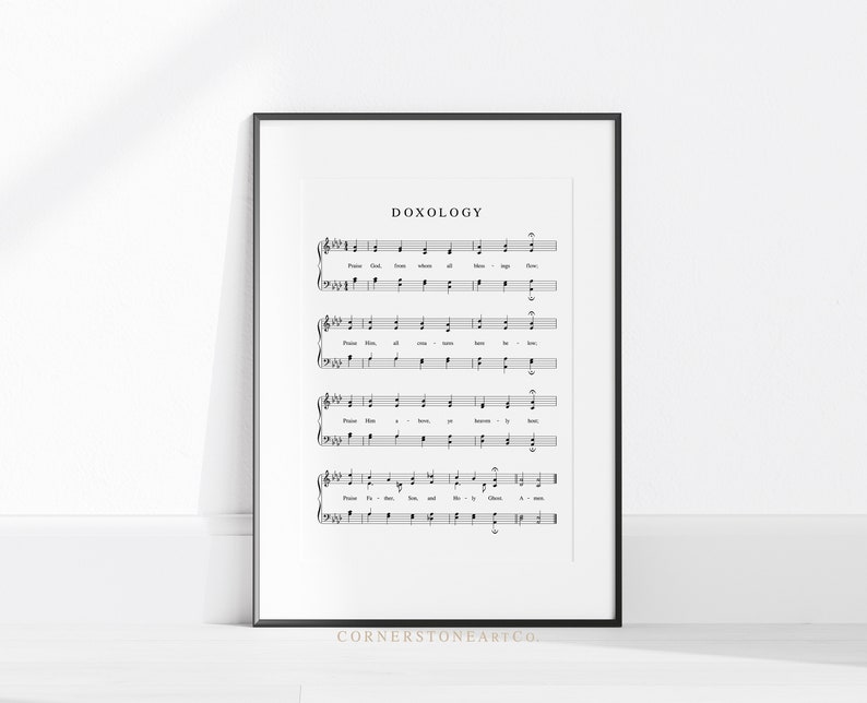 Doxology / Hymn Print / Hymn Wall Art / Hymn Sheet Music / Etsy