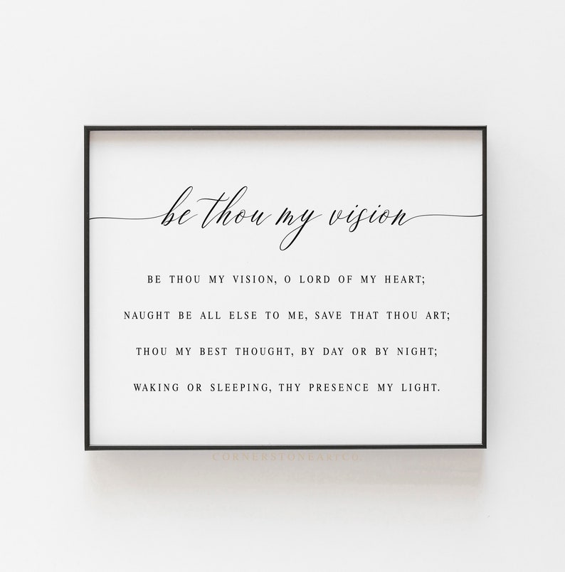 Be Thou My Vision Christian Wall Art Hymn Quote Christian Etsy