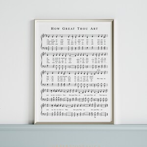 How Great Thou Art Hymn Print / Hymn Sheet Music / Hymn Wall Art ...