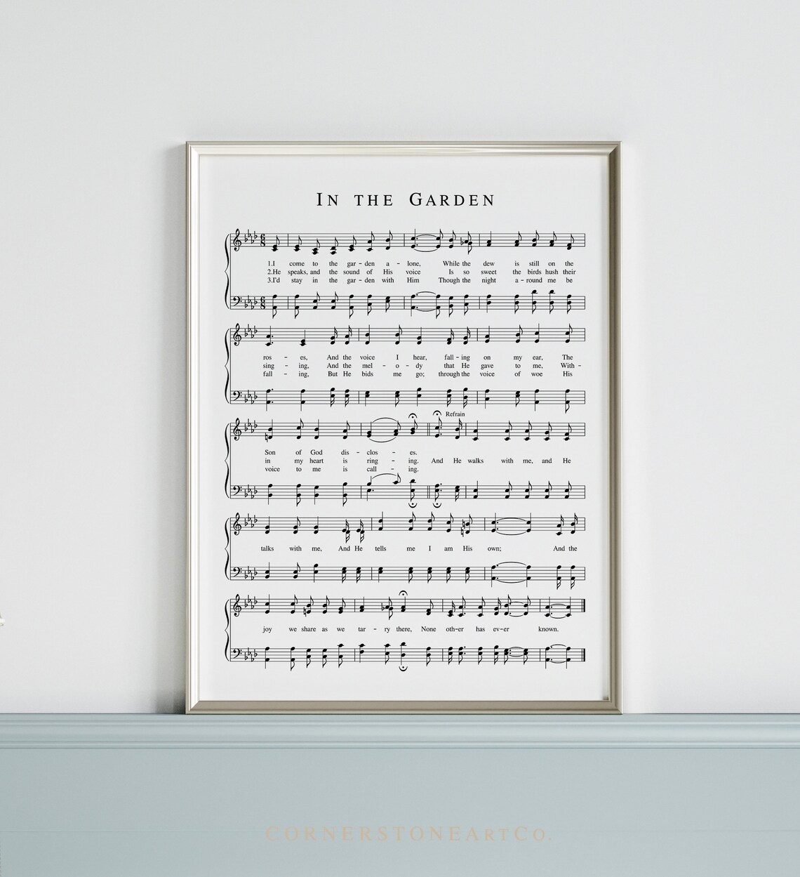 In the Garden Hymn Print / Hymn Wall Art / Hymn Sheet Music / | Etsy