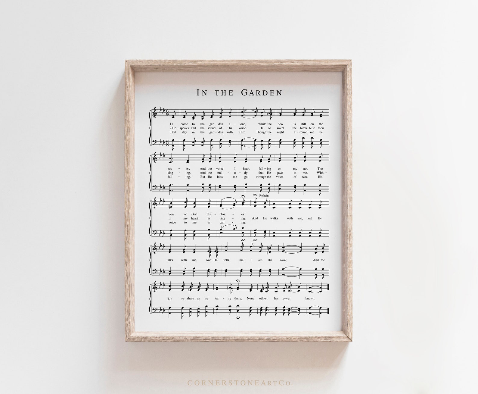 In the Garden Hymn Print / Hymn Wall Art / Hymn Sheet Music / Etsy