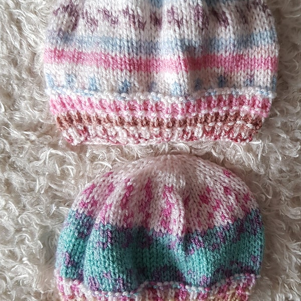 Funky baby hats 0-3 months handknitted