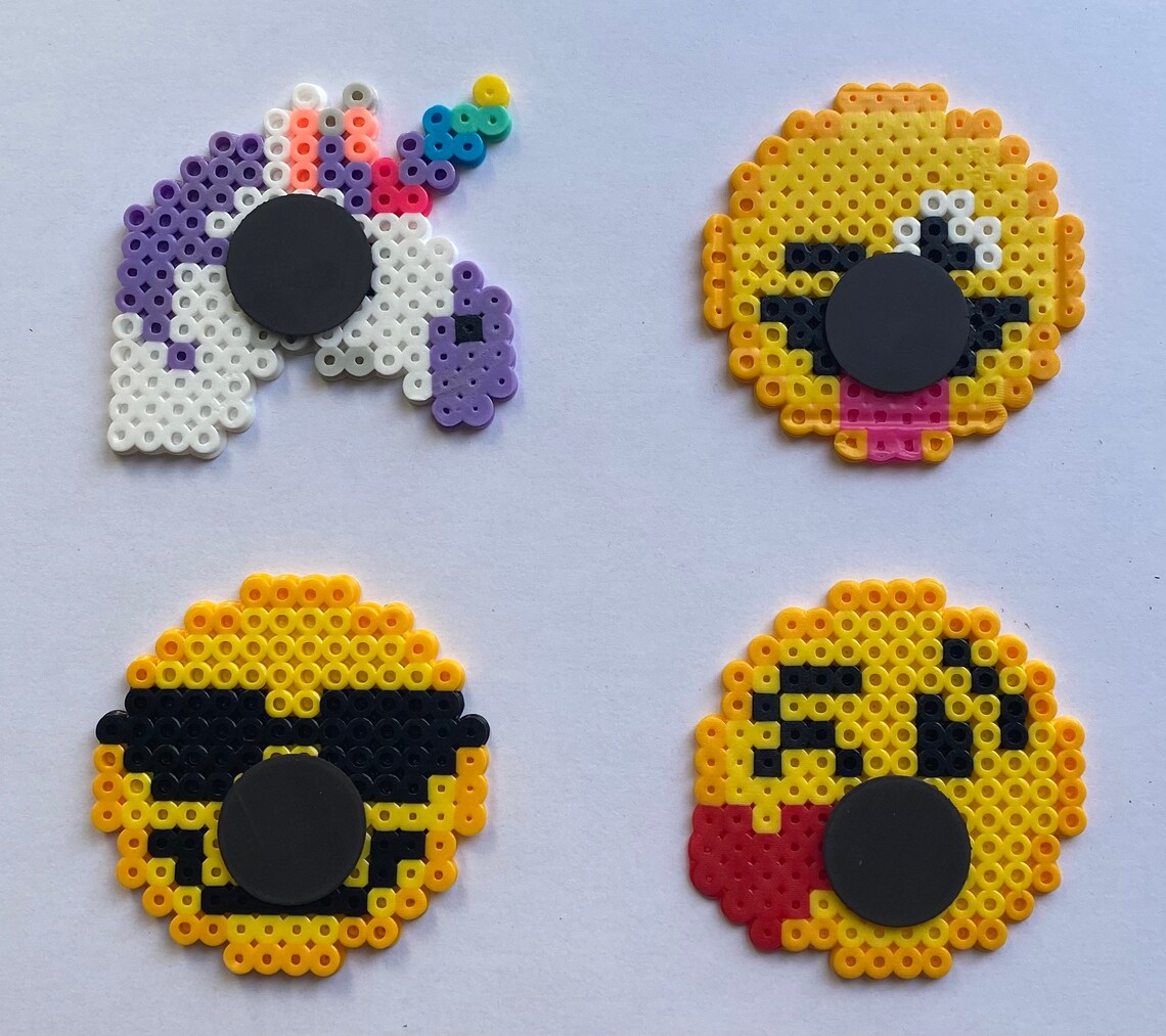 Set of 4 Perler Bead Emojis Etsy