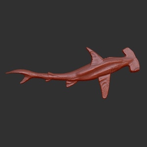 Hammerhead shark 3d stl model relief wall decor, CNC Router Engraver, CNC files