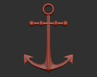 Anchor 3d stl model, relief element, CNC Router Engraver, CNC files
