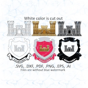 Corps of Engineers svg vector files, dxf, pdf, ai, eps, png, U.S. Army Engineers Corps svg