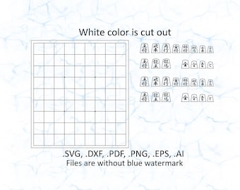 Shogi svg, Japanese chess vector files, dxf, pdf, ai, eps, png