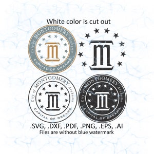 Montgomery AL svg vector files, dxf, pdf, ai, eps, png files, Montgomery AL logo