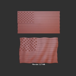 USA flag stl 3d model relief element, CNC Router Engraver, CNC files