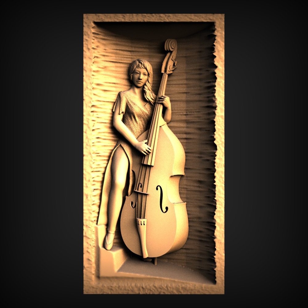 Upright Bass Drawing