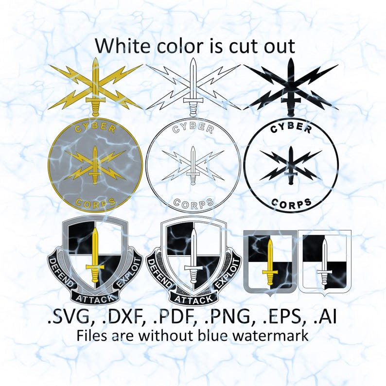 Cyber Corps (US Army) Svg Vector Files, Dxf, Pdf, Ai, Eps, Png - Etsy