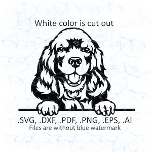 American Cocker Spaniel svg vector, American Cocker Spaniel peeking logo, pdf, dxf, ai, eps, png files