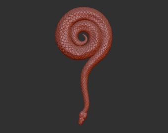 Élément en relief modèle 3D serpent Python, graveur de routeur CNC, fichiers CNC